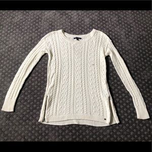 American Eagle Cream Sweater with Zipper Details